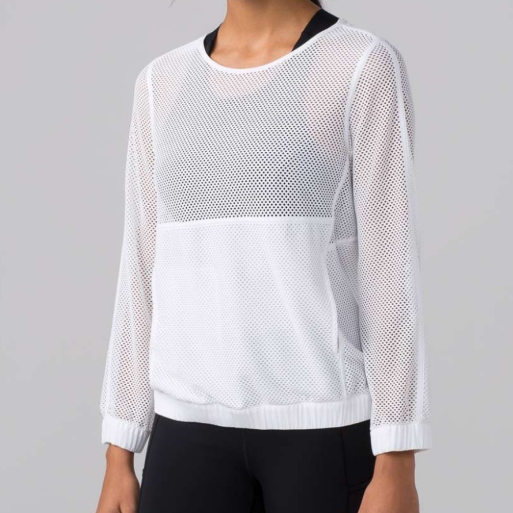 Lululemon mesh white baggy long sleeve 8